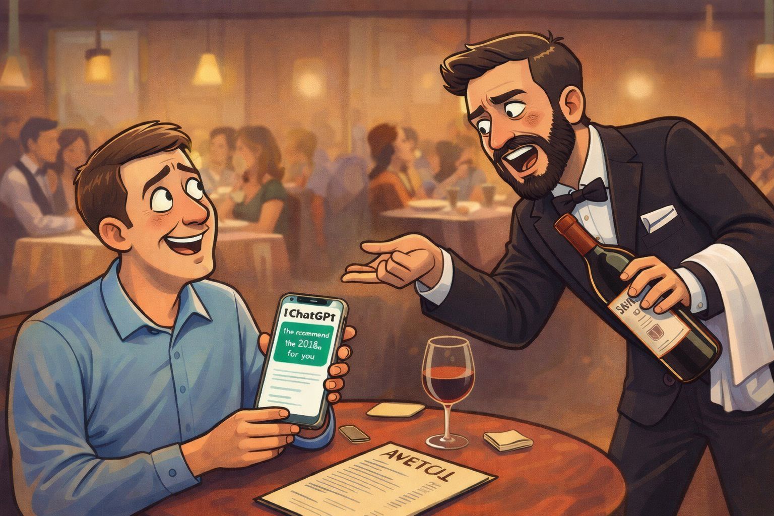 O ChatGPT sentou à mesa e o sommelier percebeu